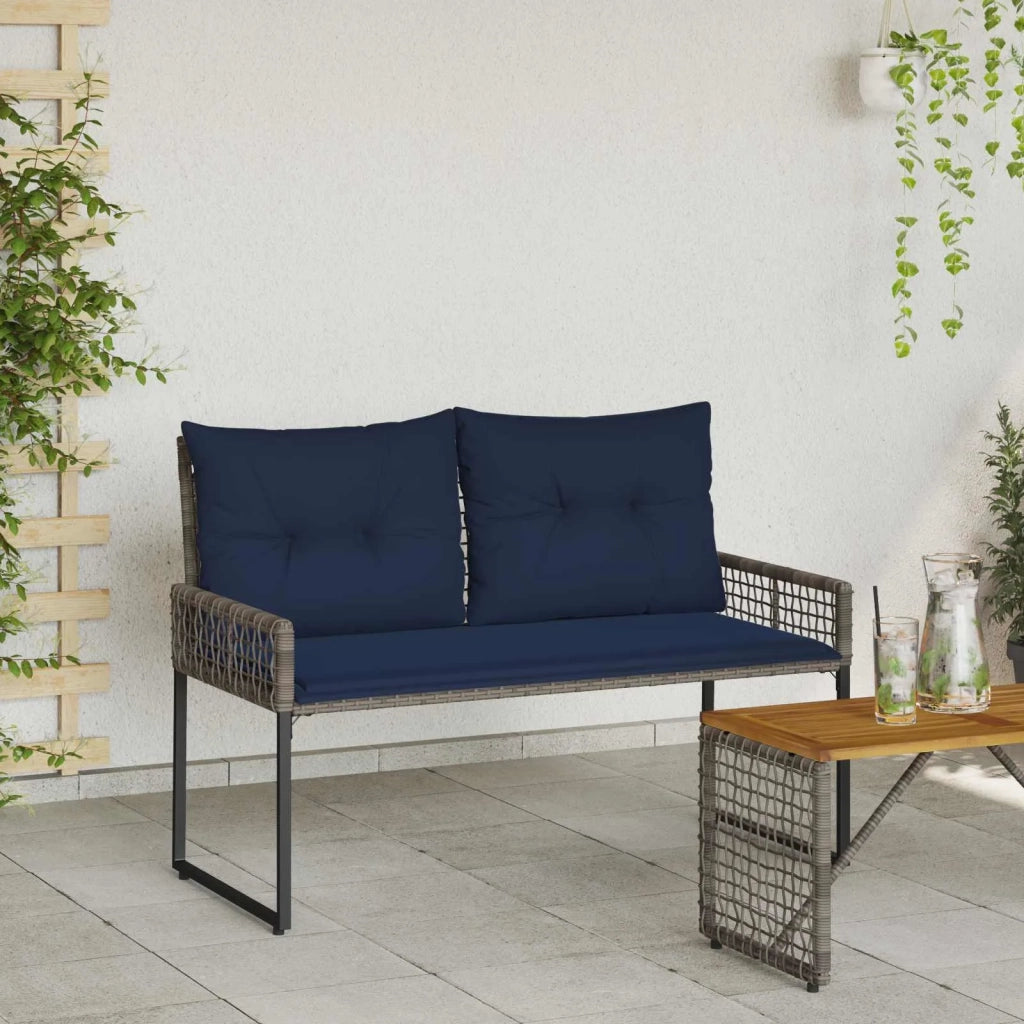 Panchina da esterno Grigio e Blu Navy 118 x 55 x 82 cm 42025180