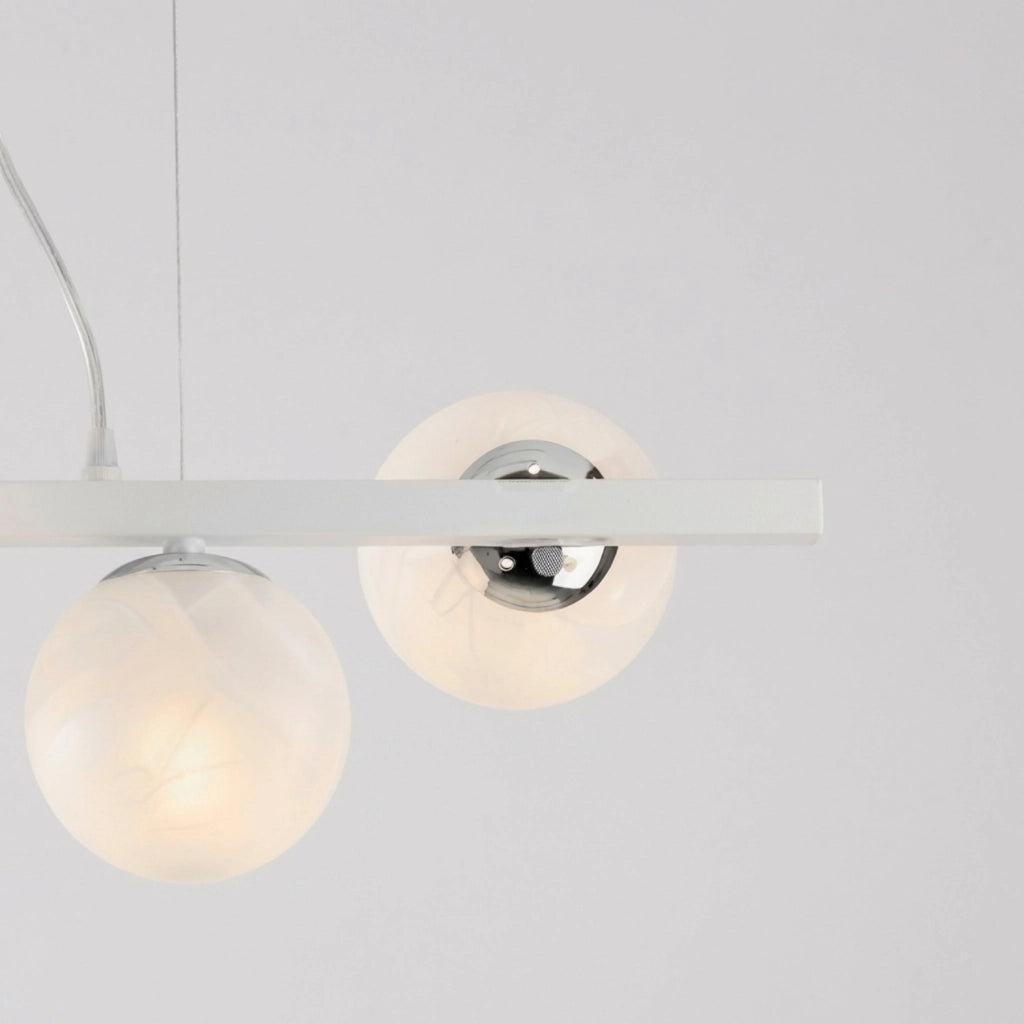 Lampadario Contemporaneo Adrian Metallo Bianco Cromo 6 Luci E14