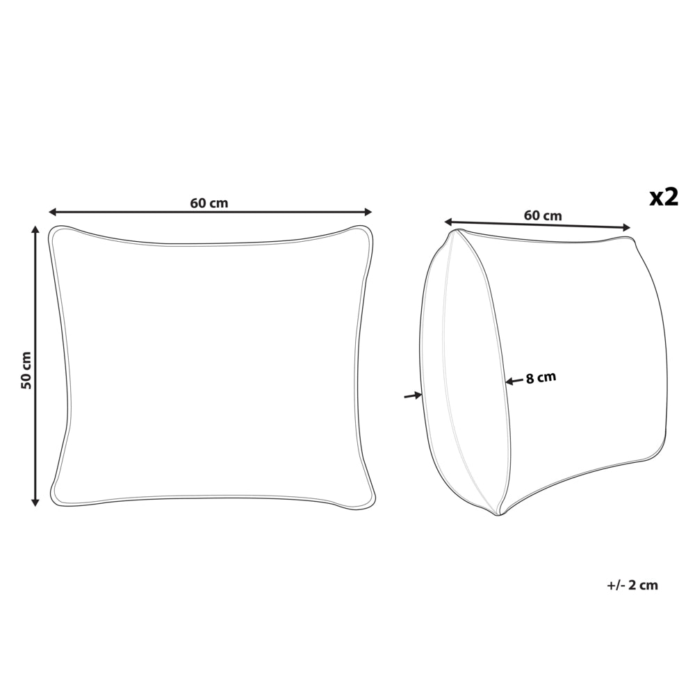 Set di 2 cuscini da letto guanciali in cotone bianco piumino d'anatra e piume 50 x 60 cm medio morbido