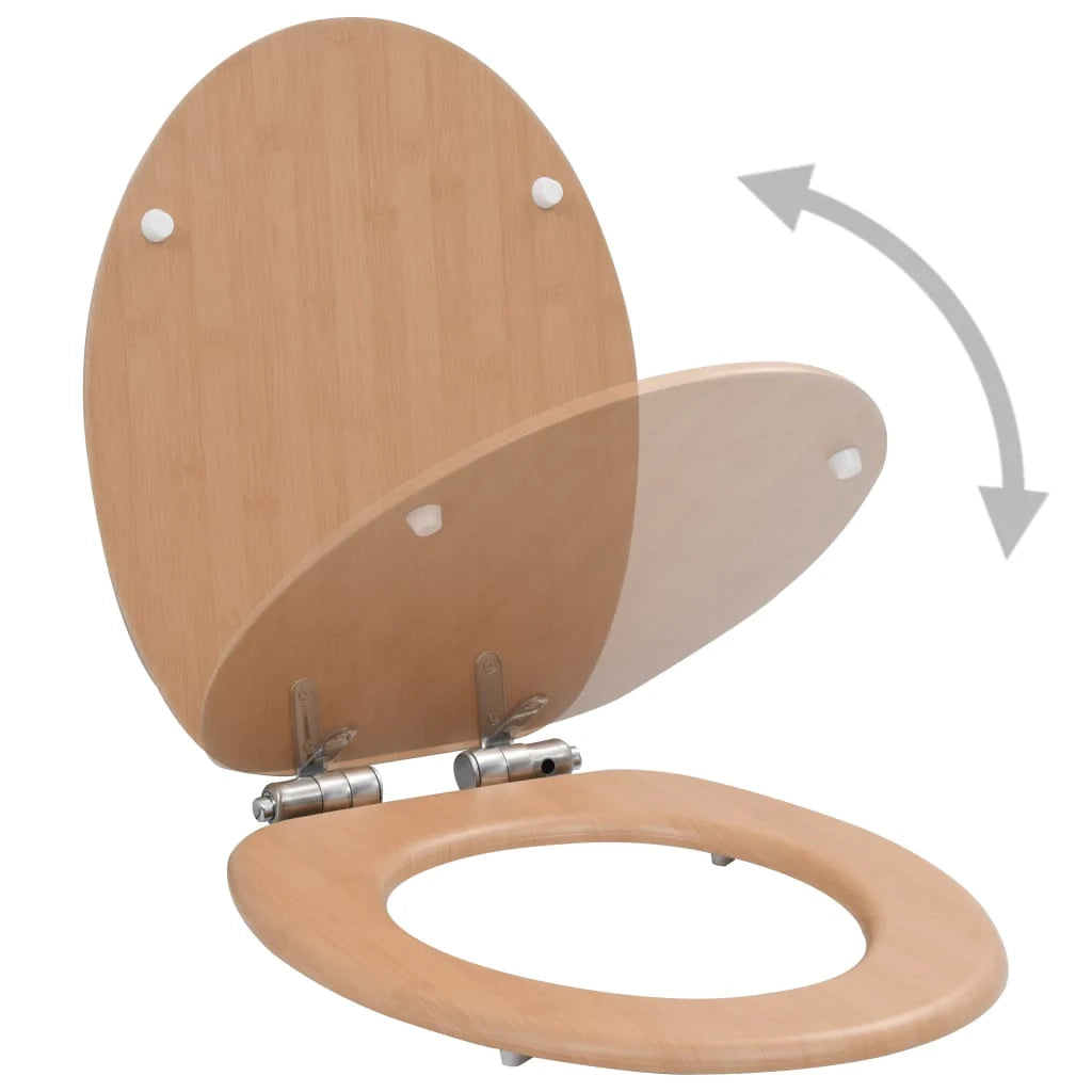 Sedile WC con coperchio in MDF e coperchio in bambù con chiusura ammortizzata 02_0002896