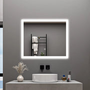 AICA Specchio da bagno  90 x 70 cm, dimmerabile, Funzione Memoria, antiappannamento, 3 colori