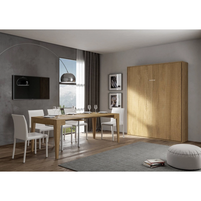 Letto a scomparsa 160 verticale Kentaro - Quercia Natura