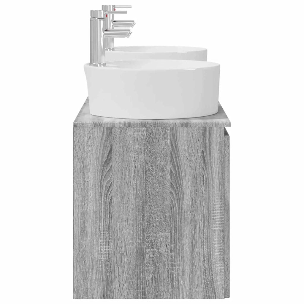 Set di Armadi da Bagno 3 pz Sonoma grigio 49,5 x 44,5 x 65 cm