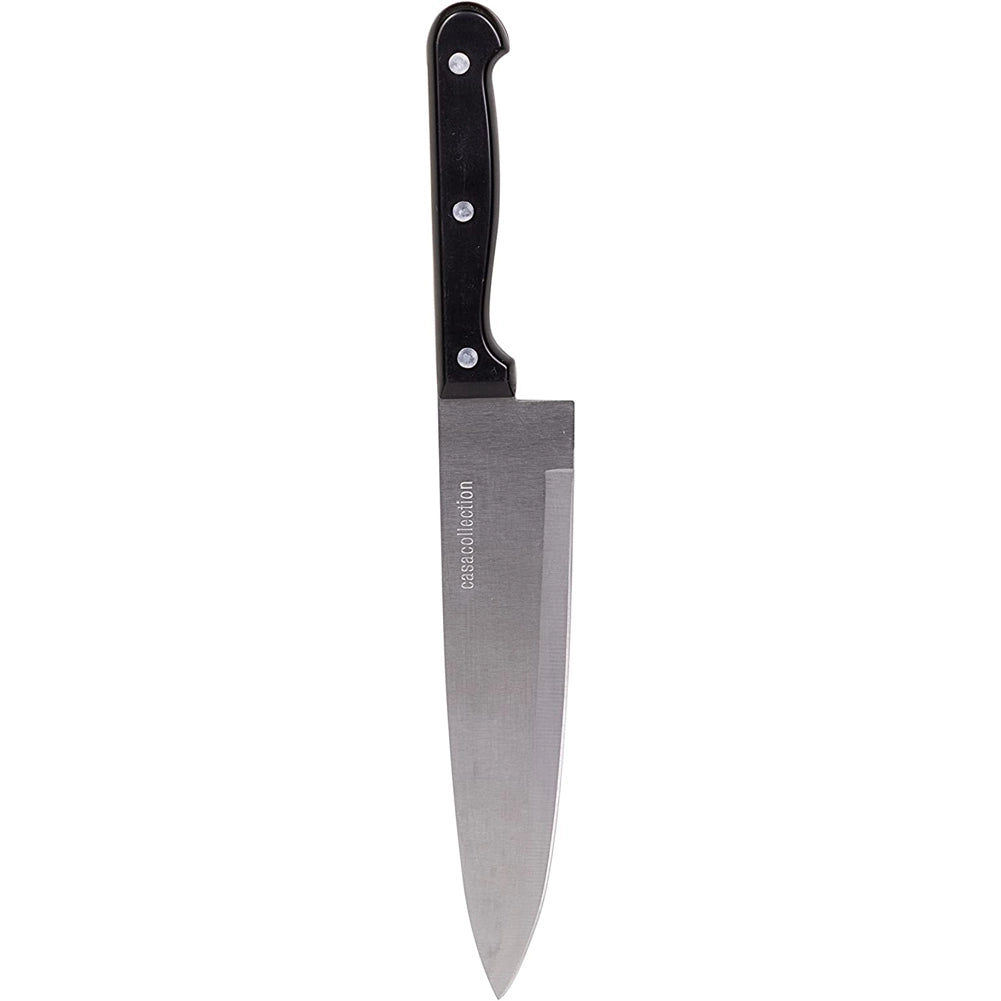 Set da Cucina 9 Pezzi Coltelli Acciaio Inossidabile Blocco Nero Forbici e Timer
