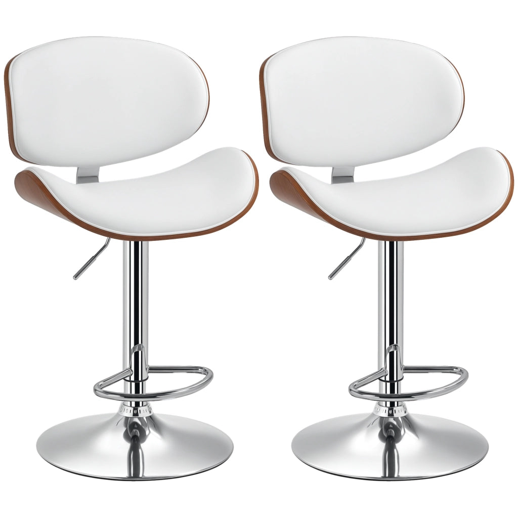 Sgabello da bar regolabile in altezza ¨C zephmum ¨C bianco 53x52x92-112 cm