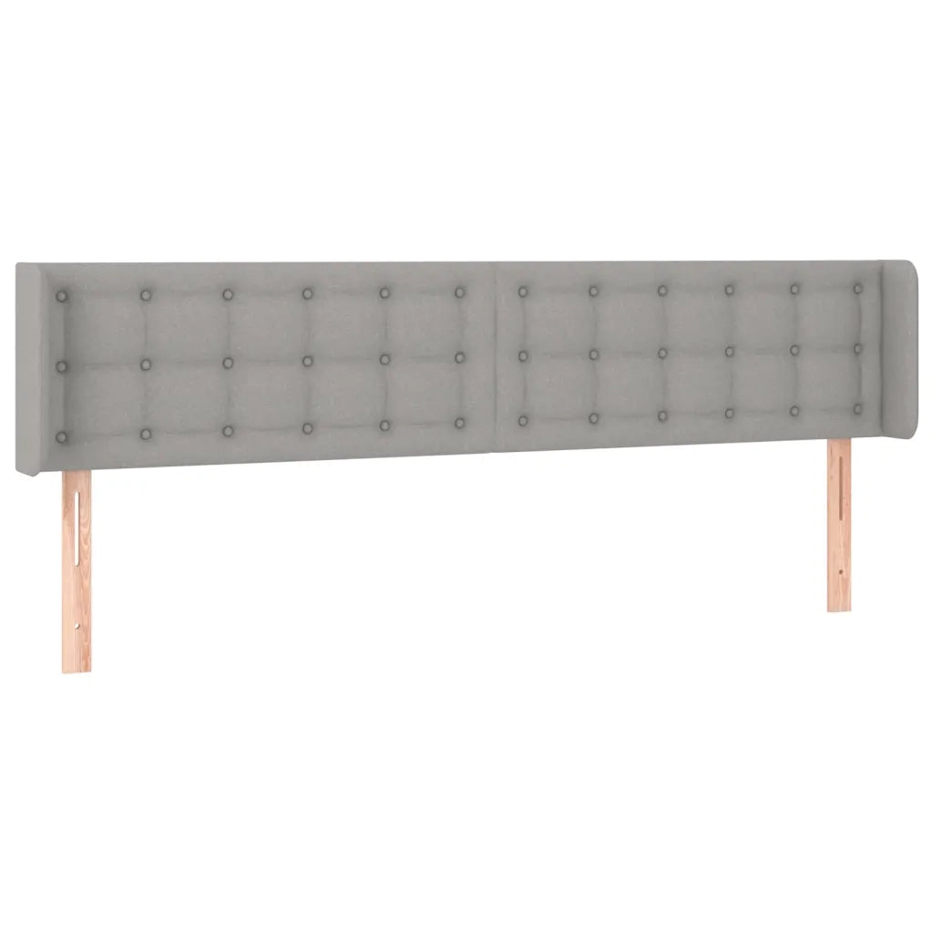 Testiera ad Orecchio Grigio Chiaro 183x16x78/88 cm in Tessuto 3119216