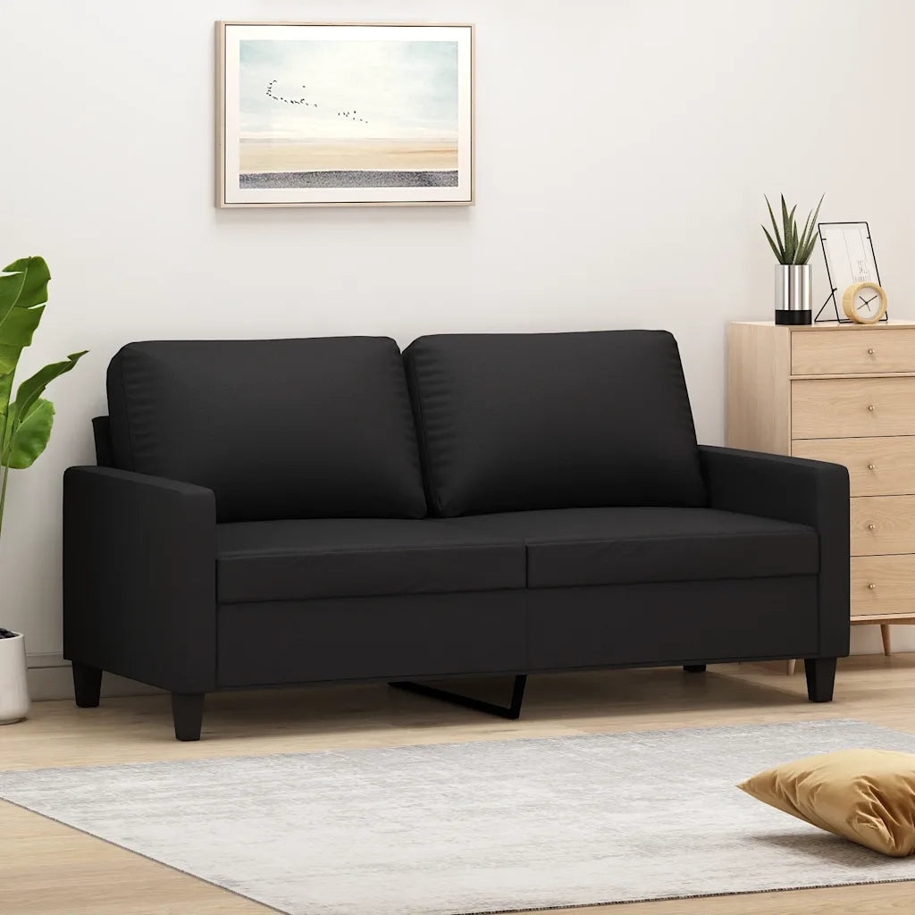 Divano | Divano da soggiorno | Sofa a 2 Posti Nero 140 cm in Similpelle