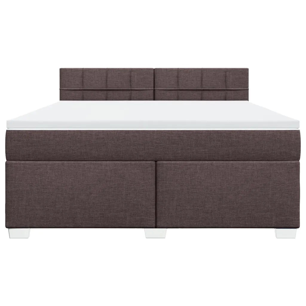 Giroletto a Molle con Materasso Marrone Scuro 180x200cm Tessuto 3285970