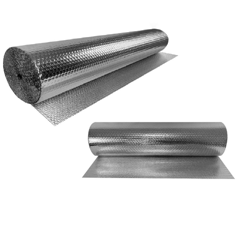 Pellicola Isolante Termica 1x30m, 3-4mm, Doppia in Alluminio per Riscaldamento, Isolamento, Riflettente per Radiatore, Pavimento, Parete, Tetto