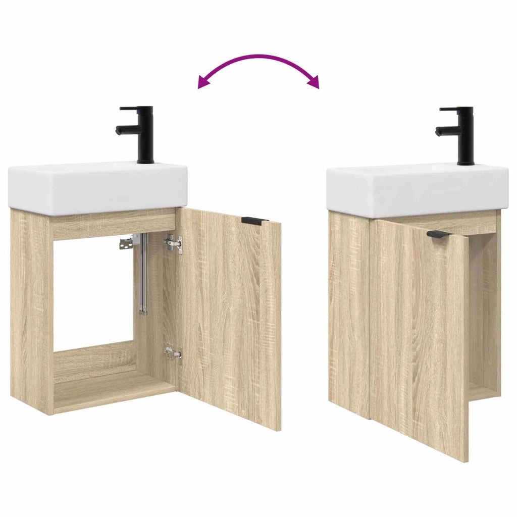 Mobile bagno con rubinetto Rovere Sonoma 45,5 x 22,5 x 84 cm