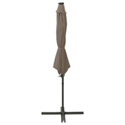 Ombrellone a Sbalzo con Palo e Luci a LED Tortora 300 cm 312339