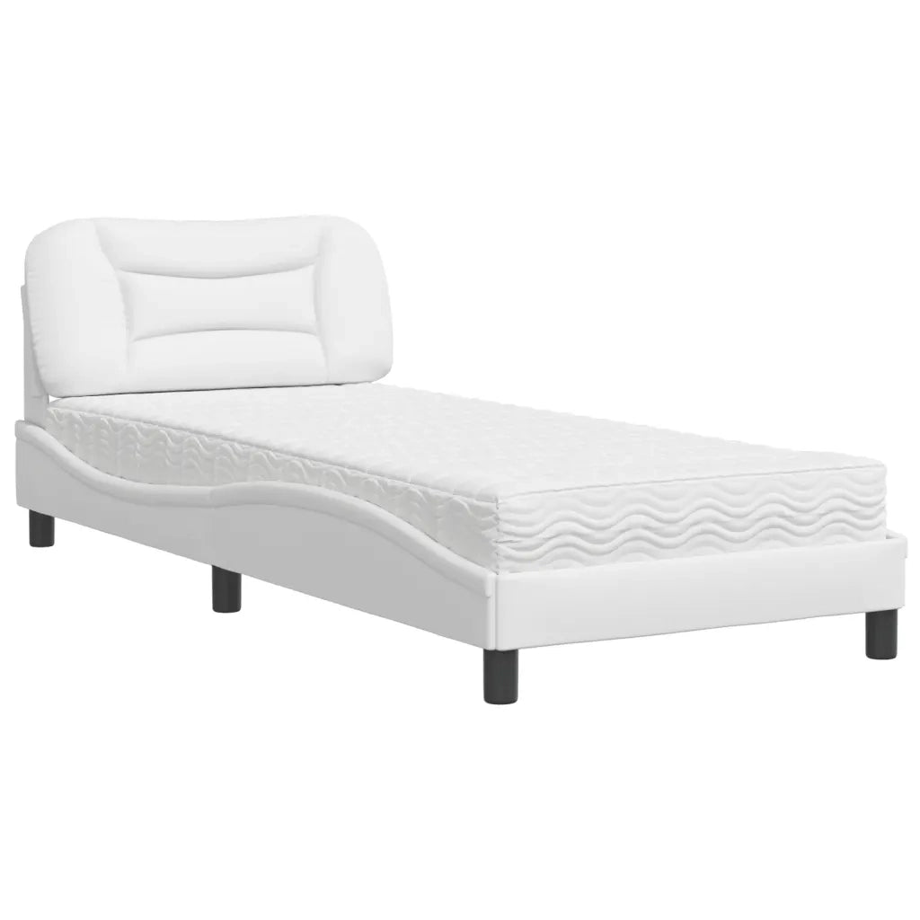 Letto con Materasso Hvar Bianco 90x190 cm in Similpelle 3208690