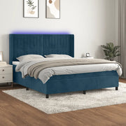 Letto a Molle con Materasso e LED Blu Scuro 180x200 cmcod mxl 75469