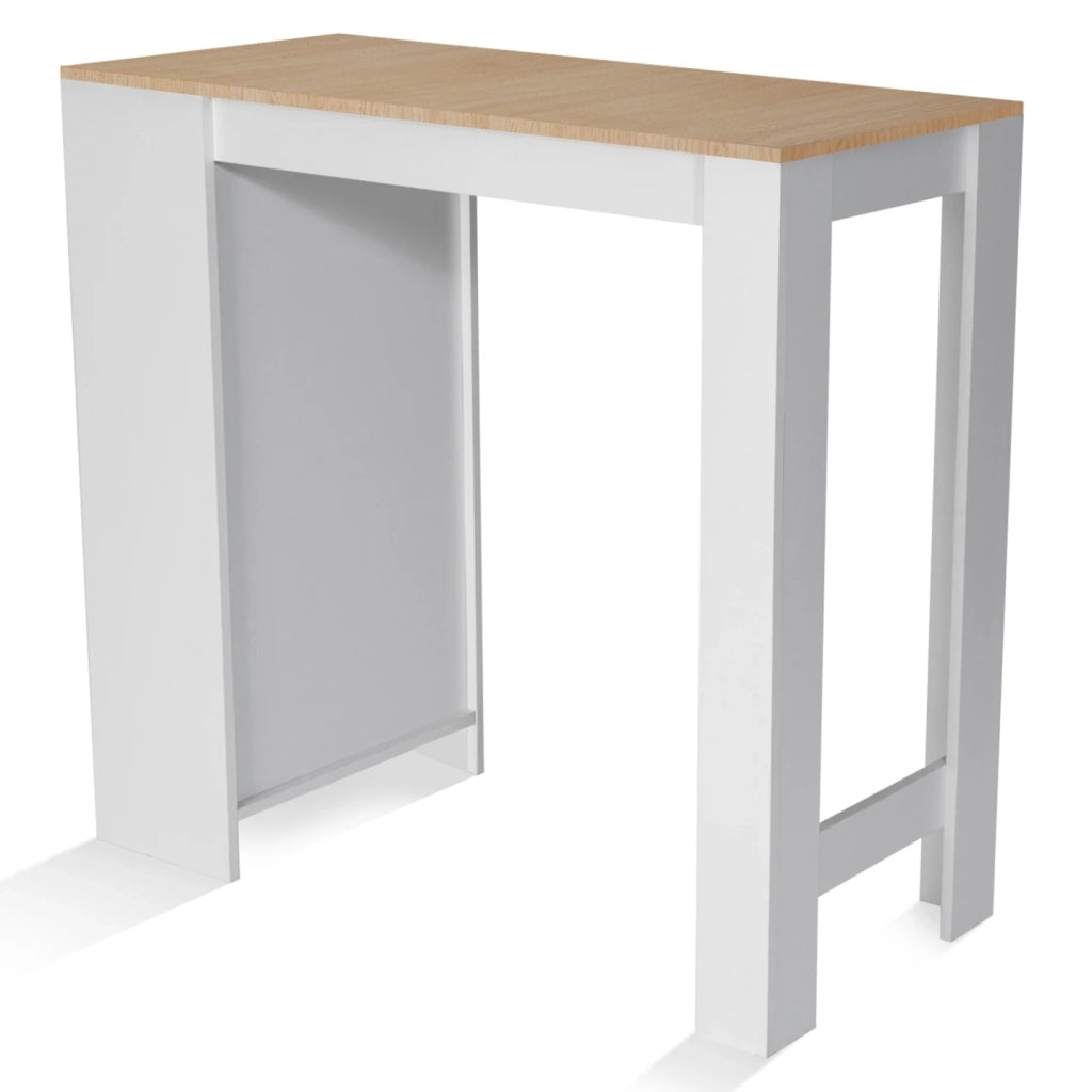 IDMarket - Tavolo alto da bar BARTH da 2 a 4 persone piano in legno bianco imitazione faggio