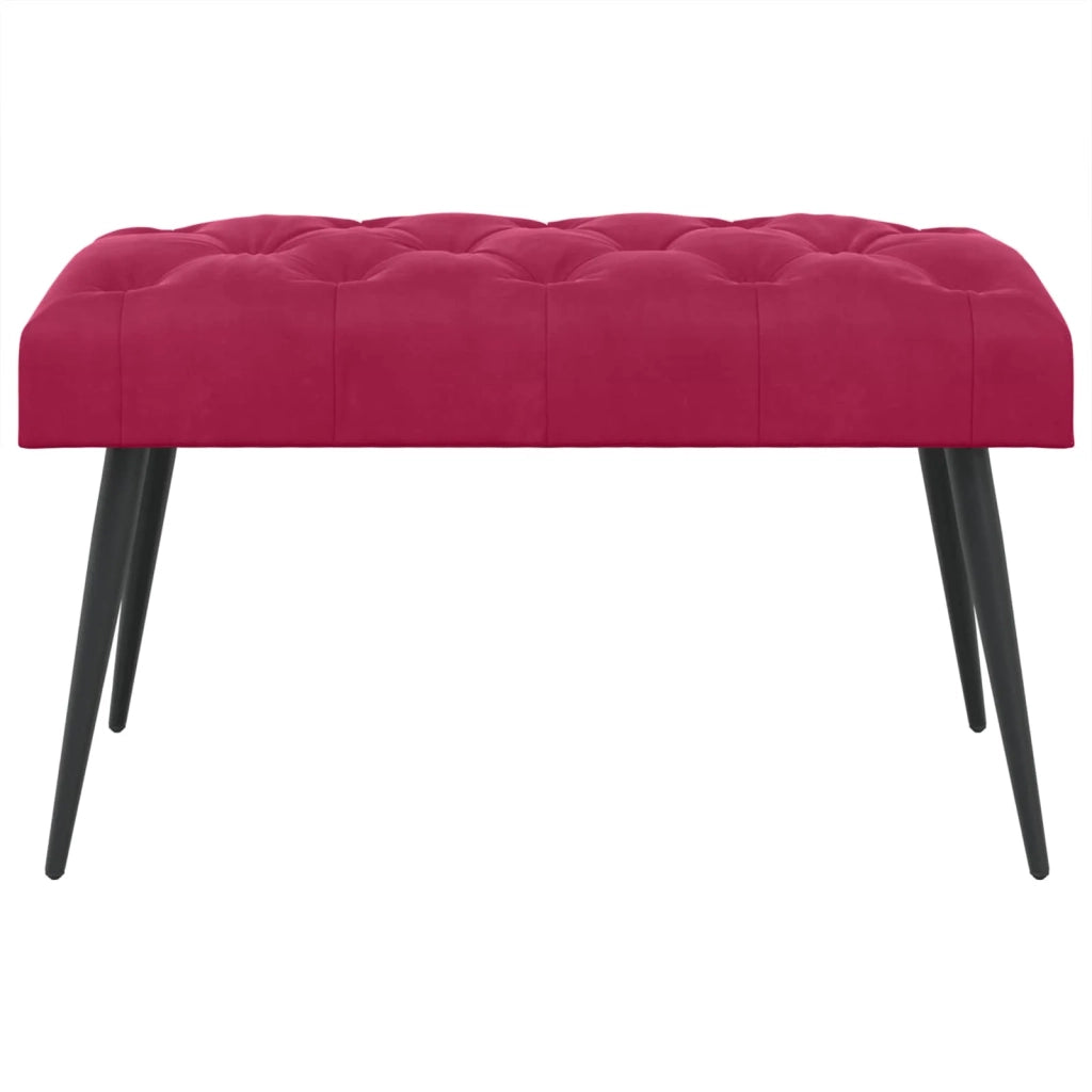 Panchina con bottoni imbottiti Rosso Vino 80 x 40 x 46 cm 42038562