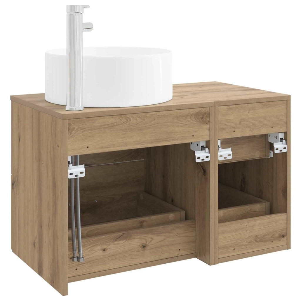 Set di mobili per il bagno 2 pz Rovere Artigianale 3404015