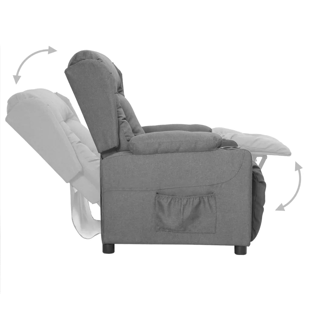 Poltrona Reclinabile Grigio Chiaro in Tessuto cod mxl 53653