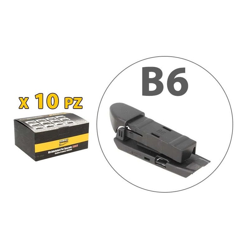 Kit 10 Attacchi B6 Per Spazzole Tergicristallo S985 Flat e T191 Ibrida
