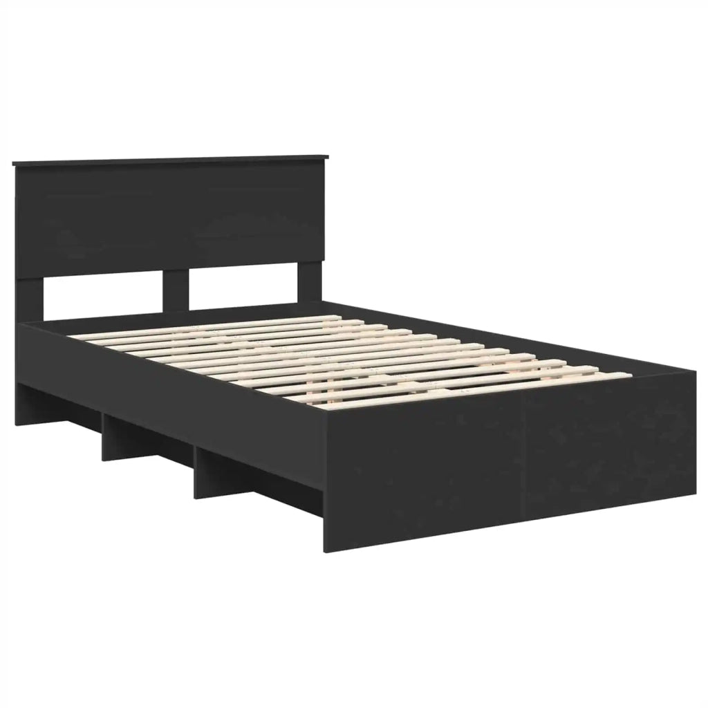 Struttura del letto-Giroletto Nero 120 x 123 cm Legno multistrato 229755