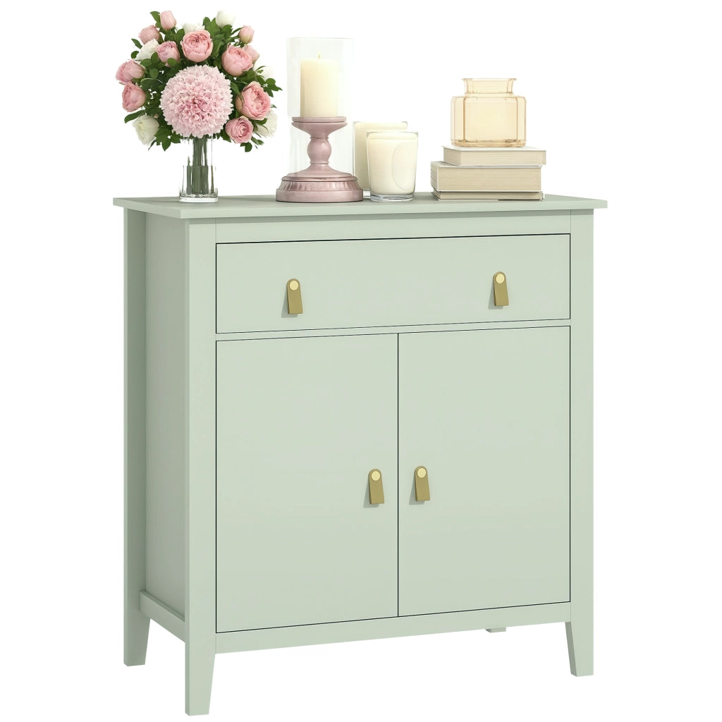 Armadio da soggiorno con cassetti e ante ¨C zephmum ¨C 80x40x90, verde chiaro