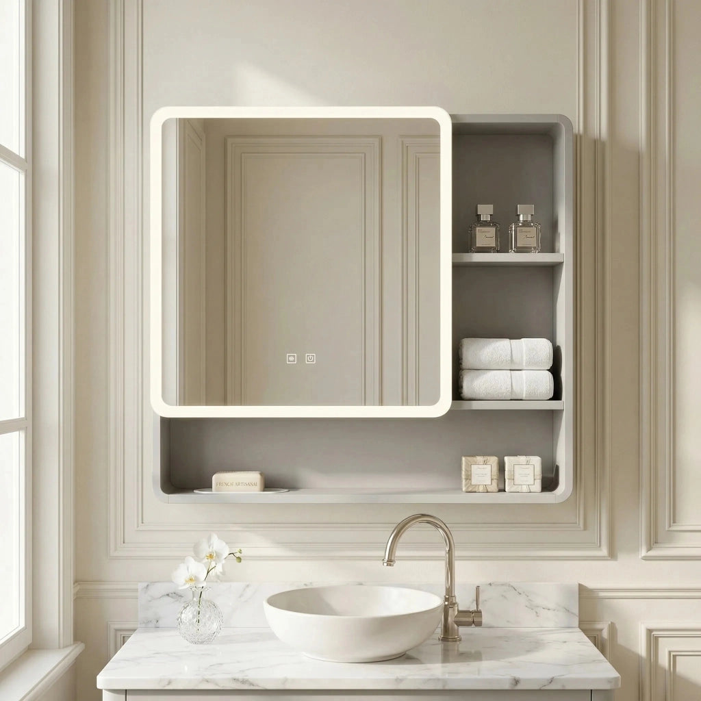 Armadietto Con Specchio Led M1016-70 70x65