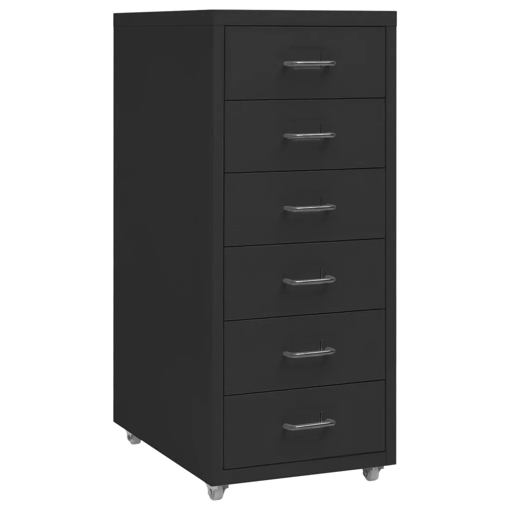 Schedario Mobile Nero 28x41x69 cm in Metallocod mxl 106128