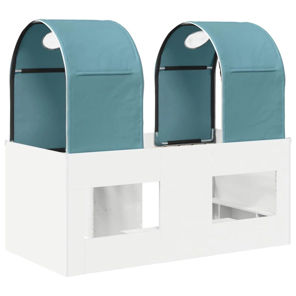 Letto con Tunnel 4 pcs Bianco e azzurro Legno ingegnerizzato 3423486