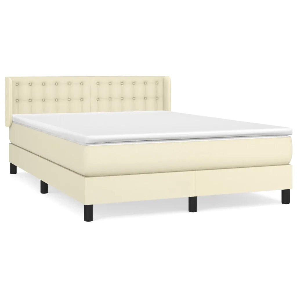 Giroletto a Molle con Materasso Crema 140x190 cm in Similpelle 3130777