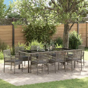 Set da Pranzo per Giardino 9 pcs Grigio polyrattan 3334877