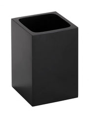 Portaspazzolino da tavolo GAMMA in resina nera opaca 11,5 x7,5 x7,5 cm