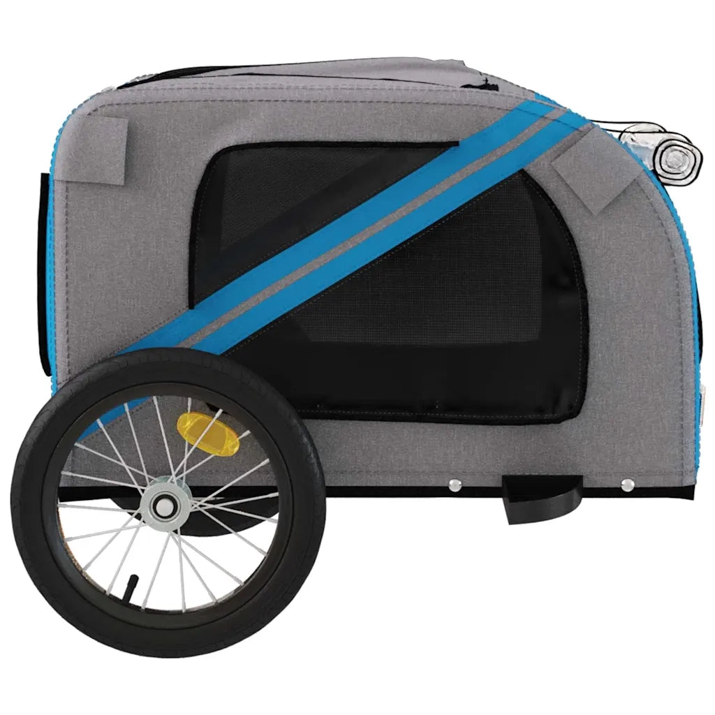 Rimorchio da Bici per Animali Blu e Grigio Oxford e Ferro CFW3032677