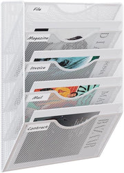 Organizzatore da Parete per Taccuini Metallico - 5 Celle - Bianco