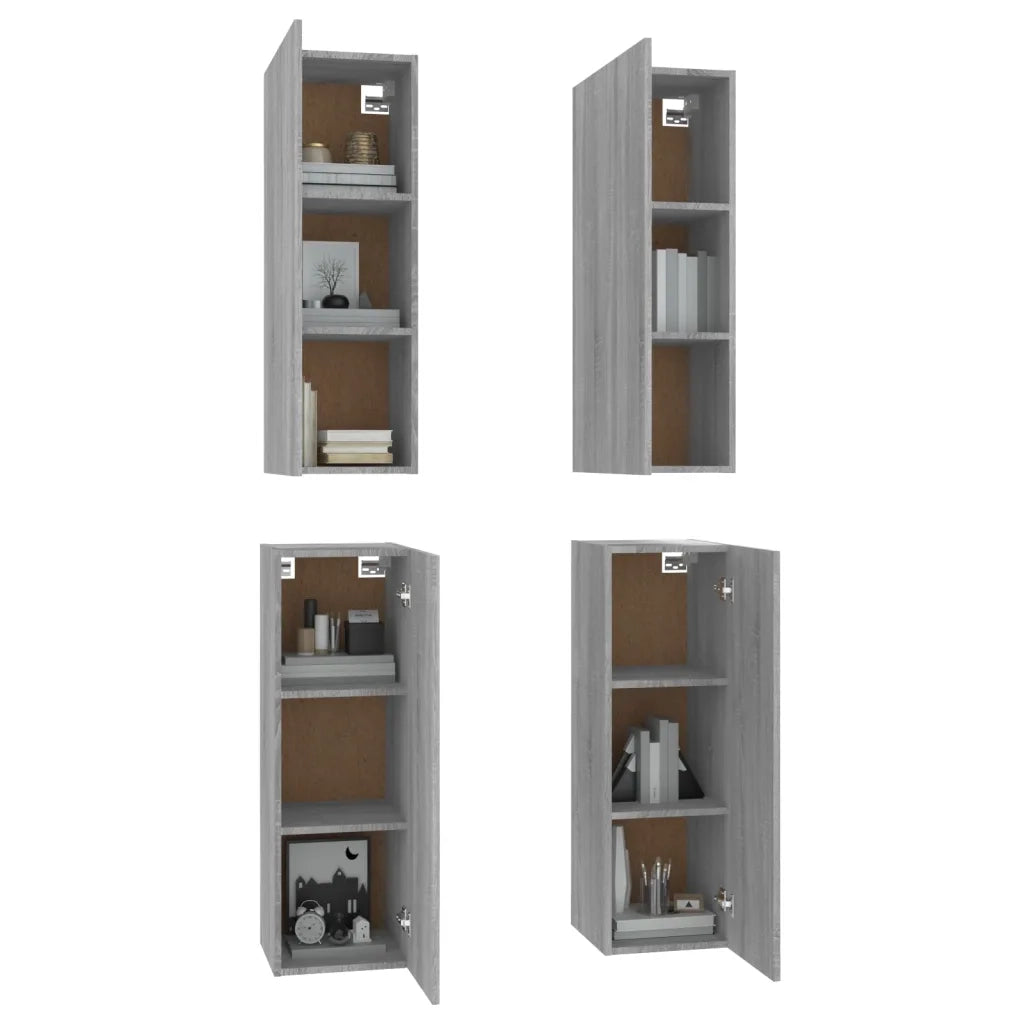 Mobili TV 4 pz Grigio Sonoma 30,5x30x90 cm in Legno Multistrato 3120330