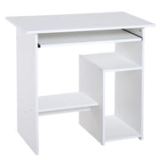 EasyComfort Scrivania Salvaspazio da Casa e Ufficio, Moderna Scrivania per Computer, Porta PC, Ripiano per CPU e Mensola per Tastiera Estraibile in Legno, 80x45x75cm, Bianco