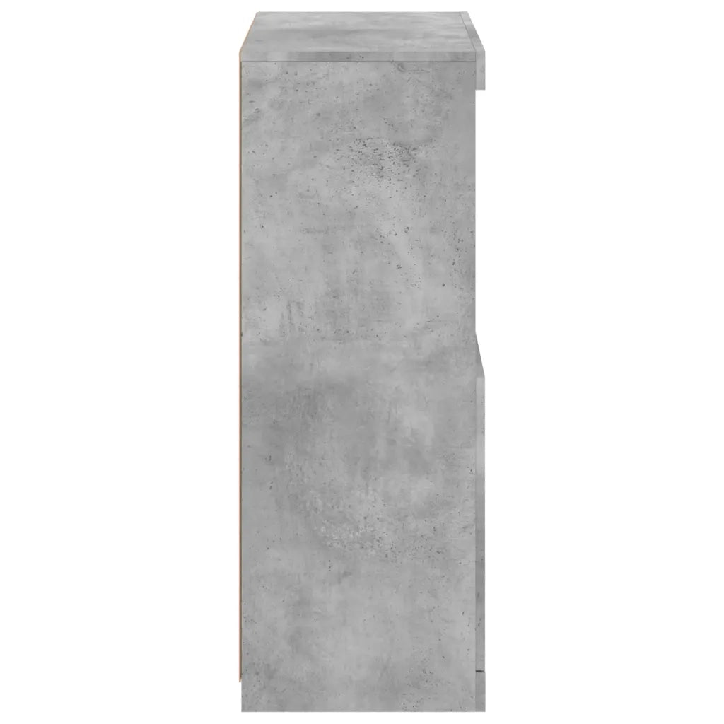 Credenza con Luci LED-Buffet-Armadio da cucina Grigio Cemento 60,5x37x100 cm 146596