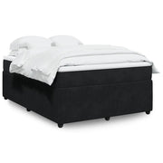Giroletto a Molle con Materasso Nero 140x190 cm in Velluto
