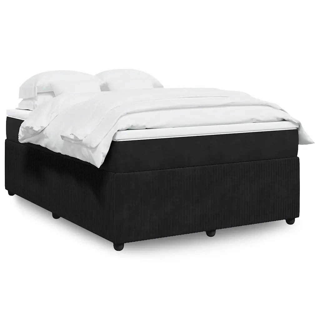 Giroletto a Molle con Materasso Nero 140x190 cm in Velluto
