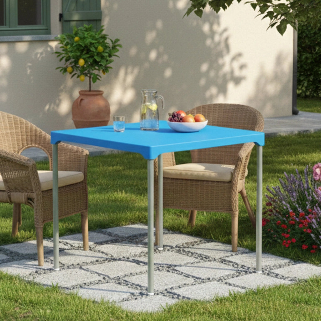 Brownstown, Tavolo da Esterno 4 Posti Made in Italy, 75x75x72h cm Azzurro