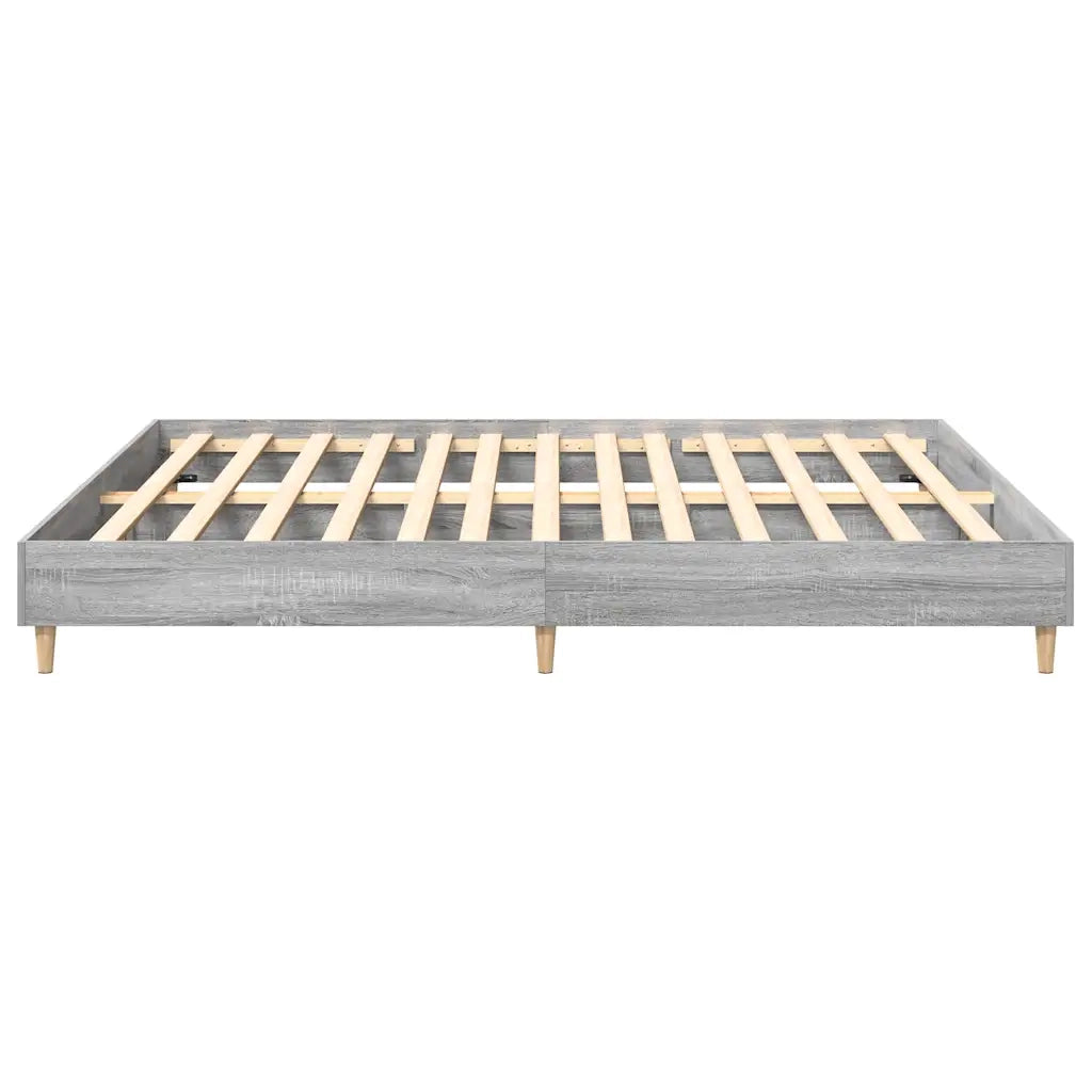 Giroletto senza Materasso-Struttura Letto Grigio Sonoma 200x200cm in Truciolato