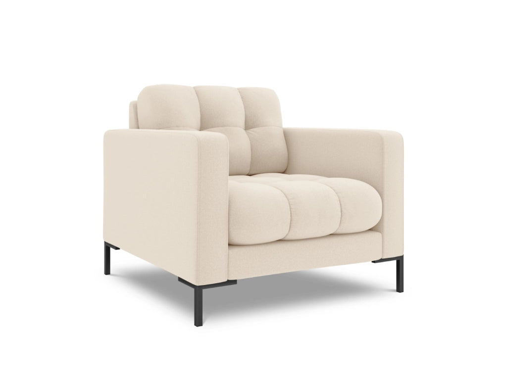 Cosmopolitan Design - Poltrona "Bali" in tessuto strutturato beige chiaro 