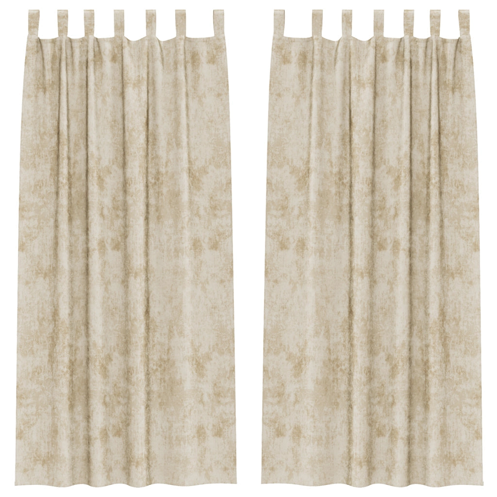 Tende in velluto 2 pz con occhielli Panna 260x140 cm