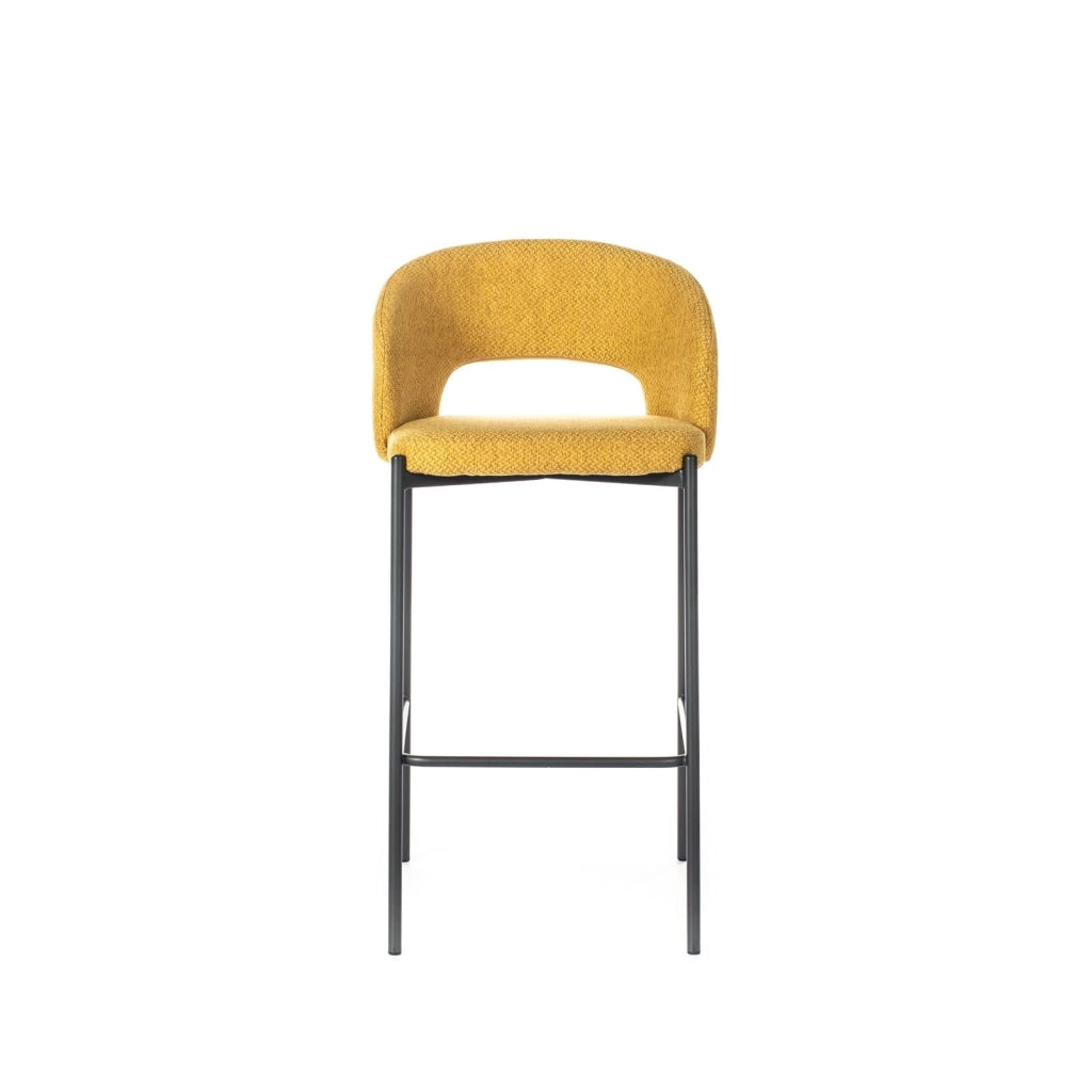 Set 2 Sgabelli 52x50x89 cm in Tessuto Greta Giallo
