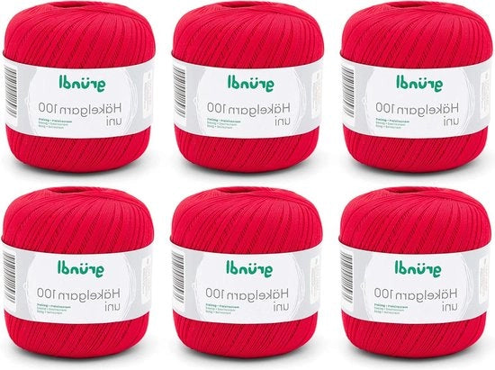 Seta a 100 greti con 100 greti ciascuno, colore rosso segnale, 6 pezzi