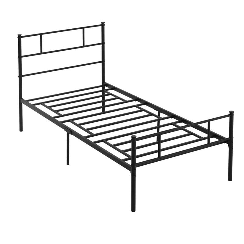 STRUTTURA LETTO SINGOLO IN ACCIAIO 90X200CM CON DOGHE TESTIERA E PEDIERA