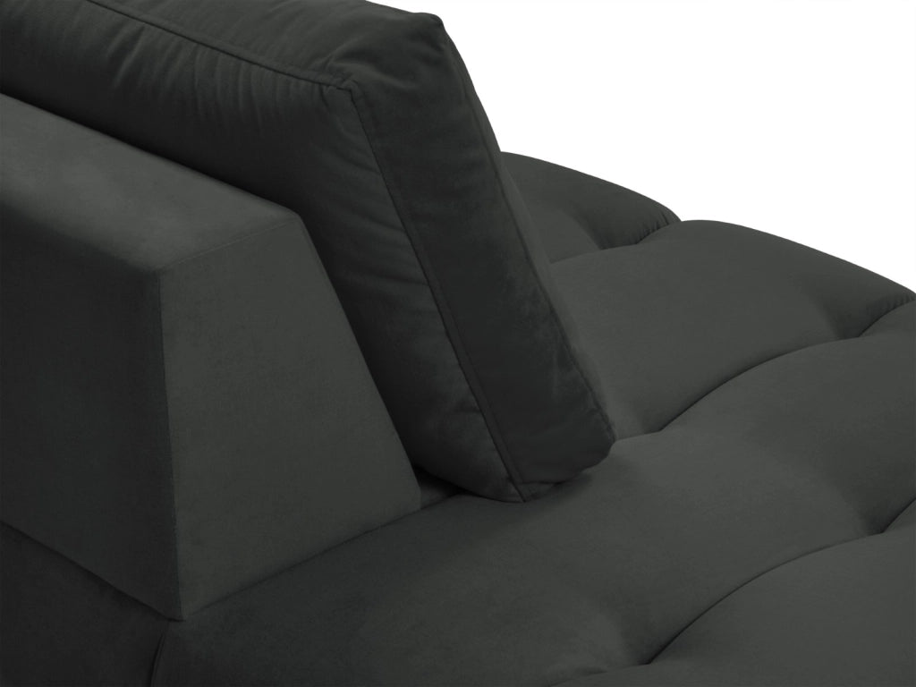 Cosmopolitan Design - Chaise longue sinistra "Hastings" 2 posti in velluto grigio scuro 