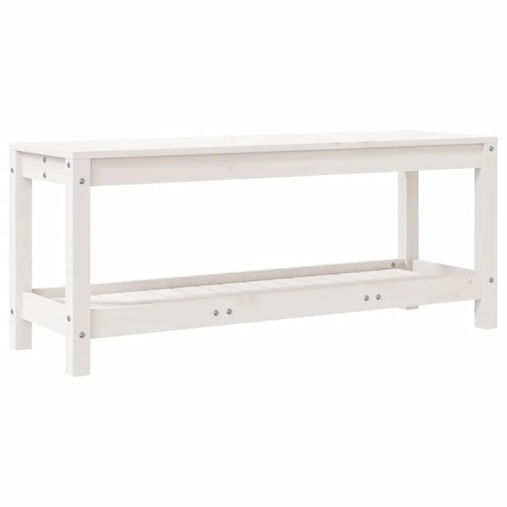 Panchina da Giardino | Panca da Giardino Bianca 108x35x45 cm Legno Massello di Pino