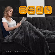 Deken elettrico - Deken per divano - Deken elettrico per copertura - Deken di calore - Deken superiore - 1 persona - 130x160 cm - Fleece - Grigio