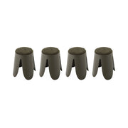 Set 4 sgabelli impilabili in bouclé, kaki
