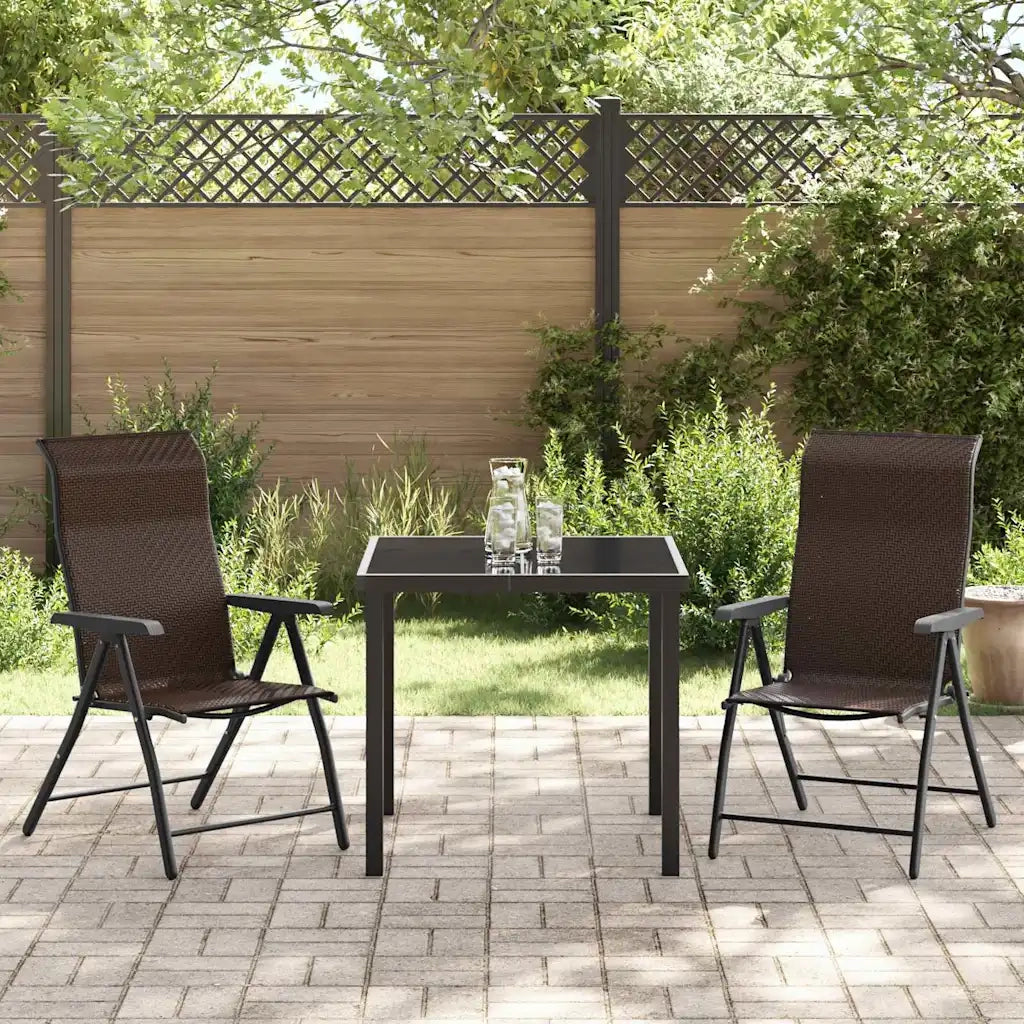 Set da Pranzo per Giardino 3 pcs Marrone