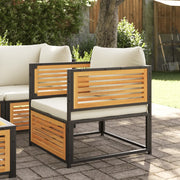 Sedia da patio-Sedia da Giardino con Cuscini in Legno Massello di Acacia 326699